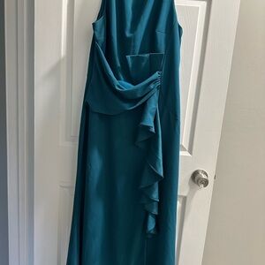 Adam Teal Asymmetrical Dress